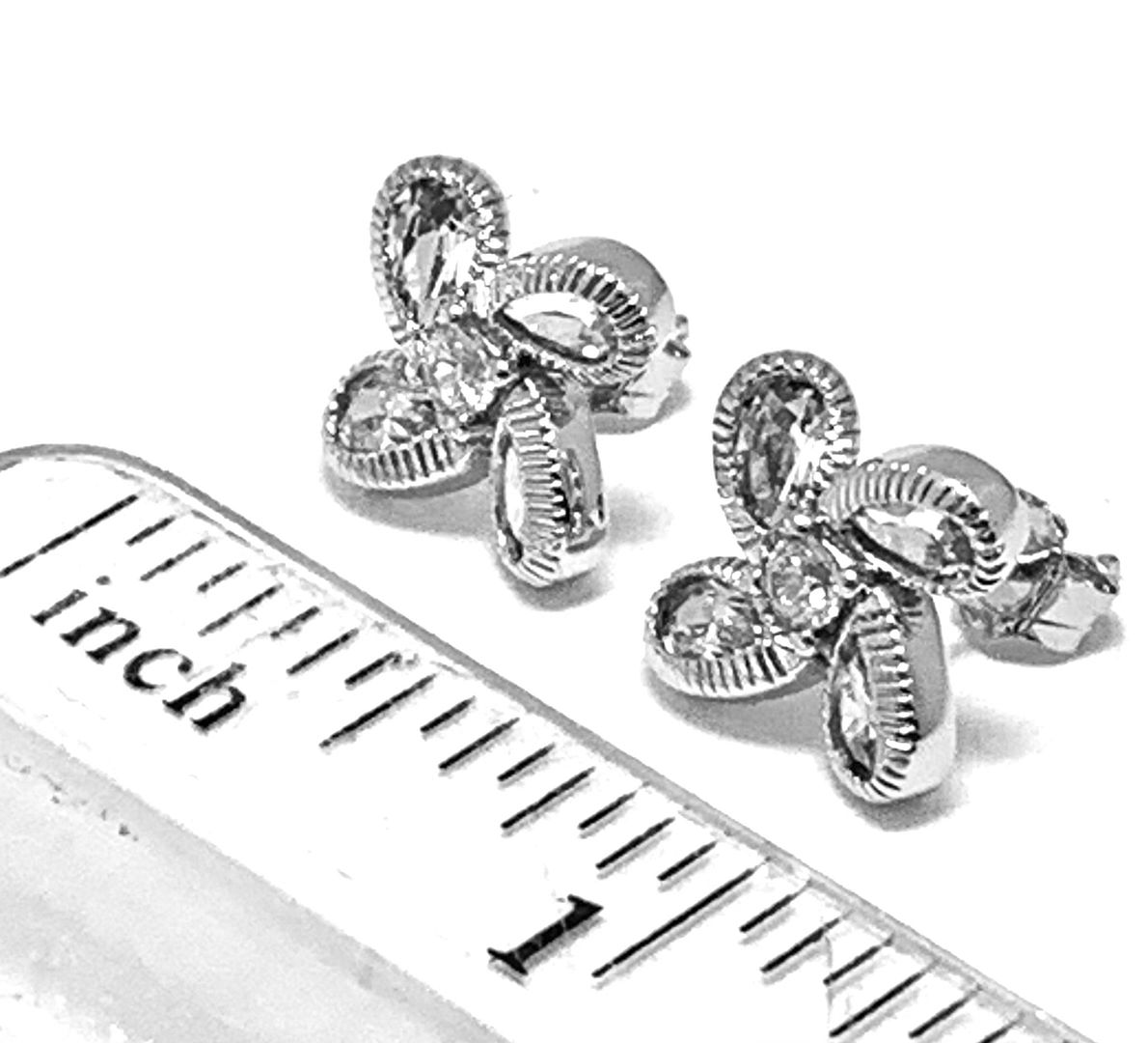 .925 Sterling Silver & 18k White Gold 1.00ctw Diamonique Diamond Stud Earrings