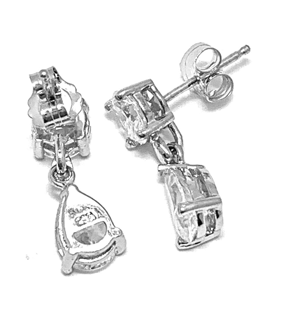 .925 Sterling Silver & 18k White Gold 4.00ctw Diamonique Diamond Stud Earrings
