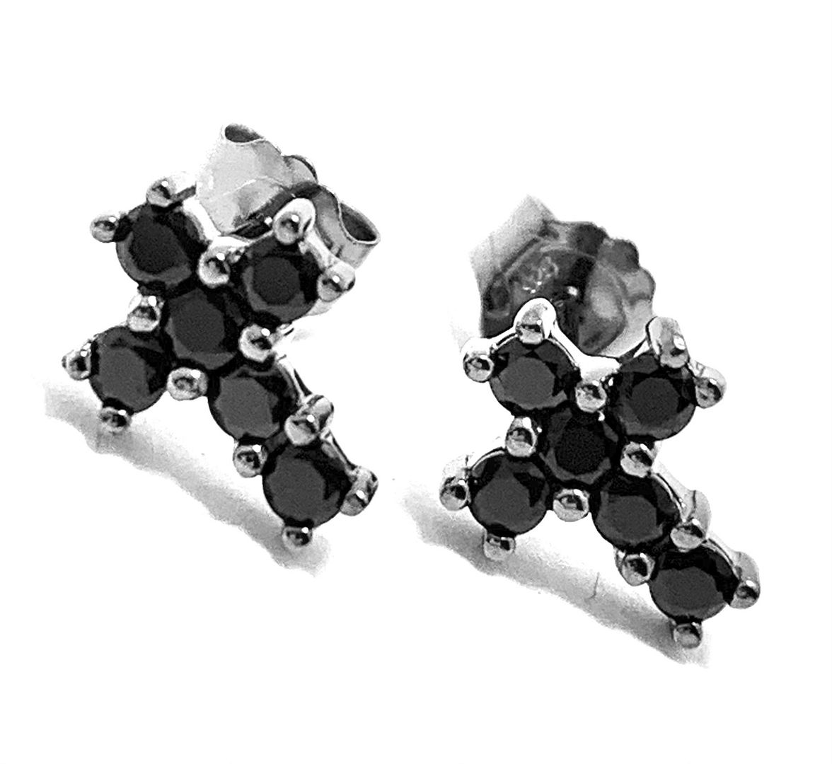 .925 Sterling Silver & Black Rhodium 0.30ctw Black Diamonique Diamond Stud Earrings