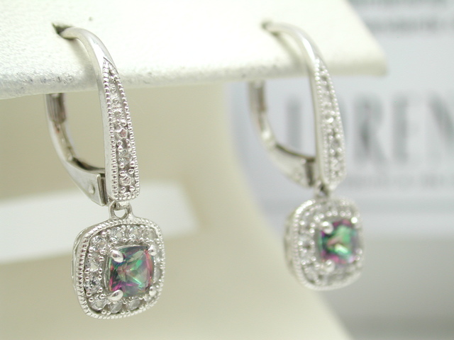 Authentic Coloresg By Lorenzo 925 Sterling Silver 18k White Gold Authentic Coloresg By Lorenzo 925 Sterling Silver 18k White Gold Shire Genuine Mystic Topaz Earrings