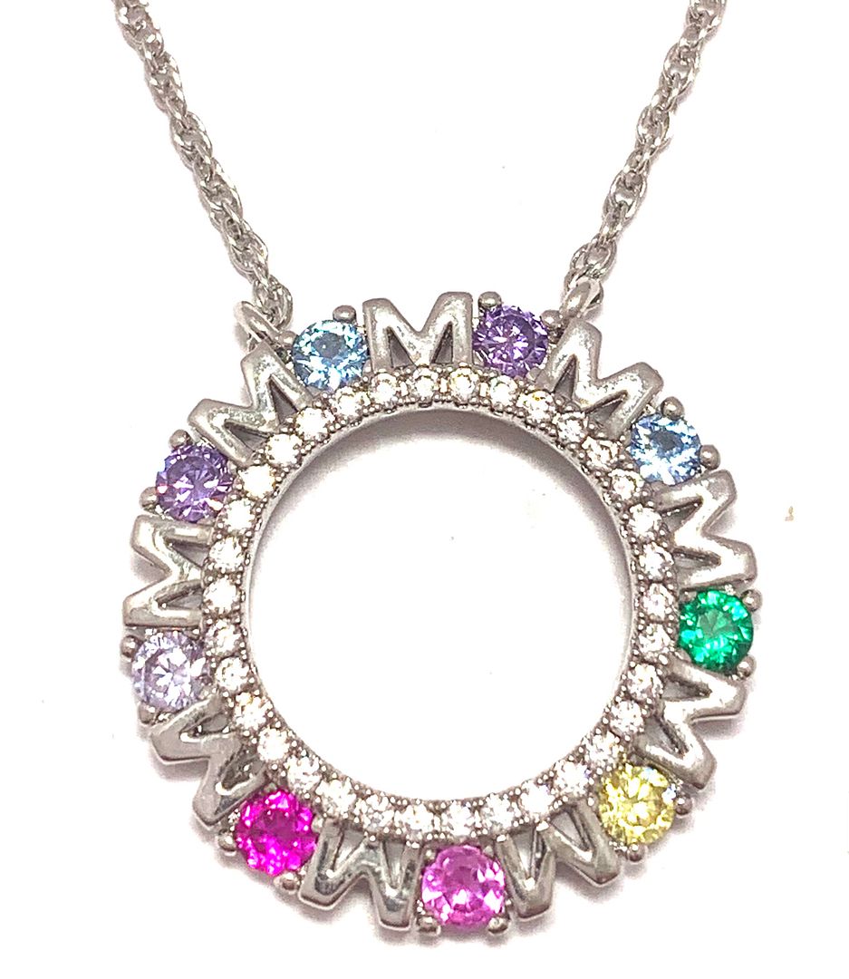 Designer Inspired 18k Gold Overlay 1.75ctw Multicolor Stones & Diamonique Diamond Necklace