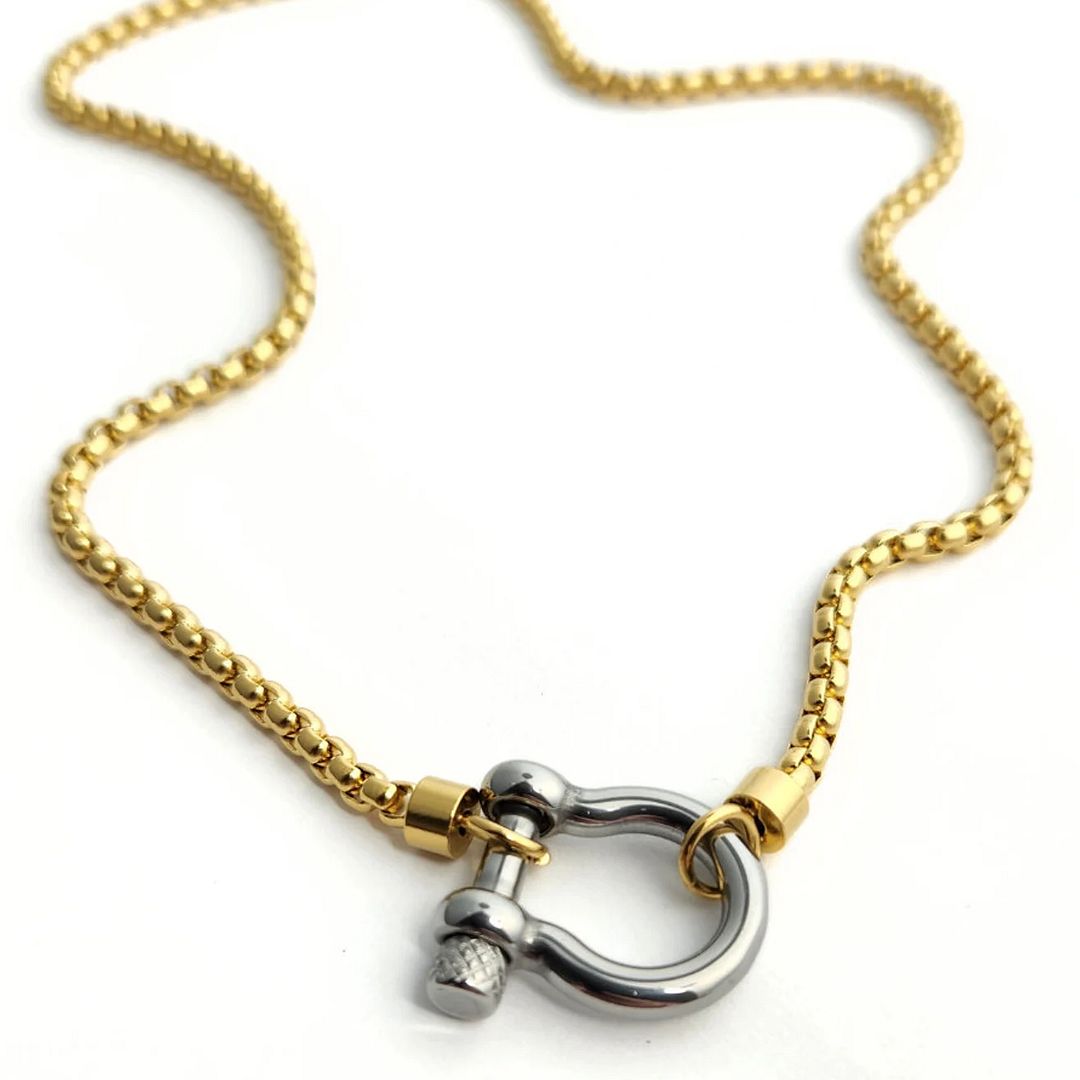 Designer Inspired 28.3 gram Ladies Fancy Two Tone Necklace