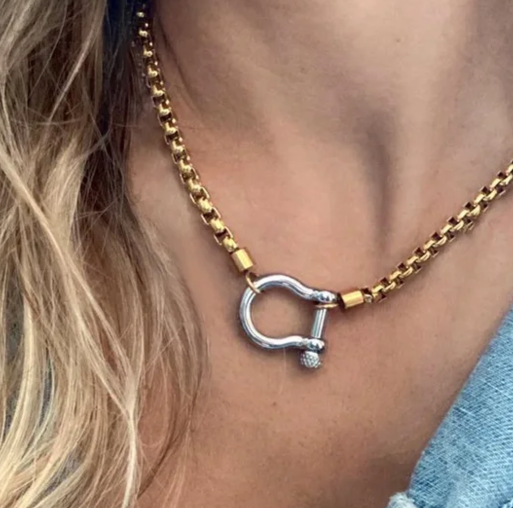 Designer Inspired 28.3 gram Stainless Steel Ladies Necklace