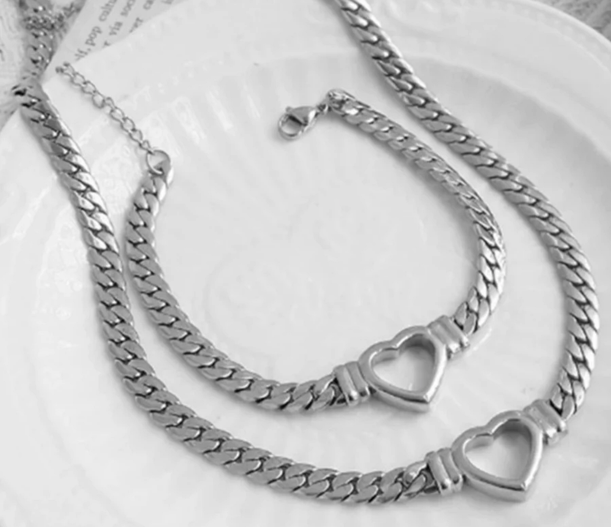 Designer Inspired 36.4 gram 18k White Gold Overlay Ladies Necklace ...