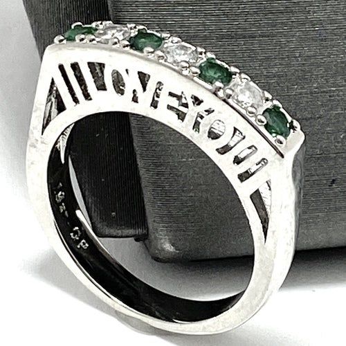 I Love You 3mm Round Cubic Zirconia Filigree Ring