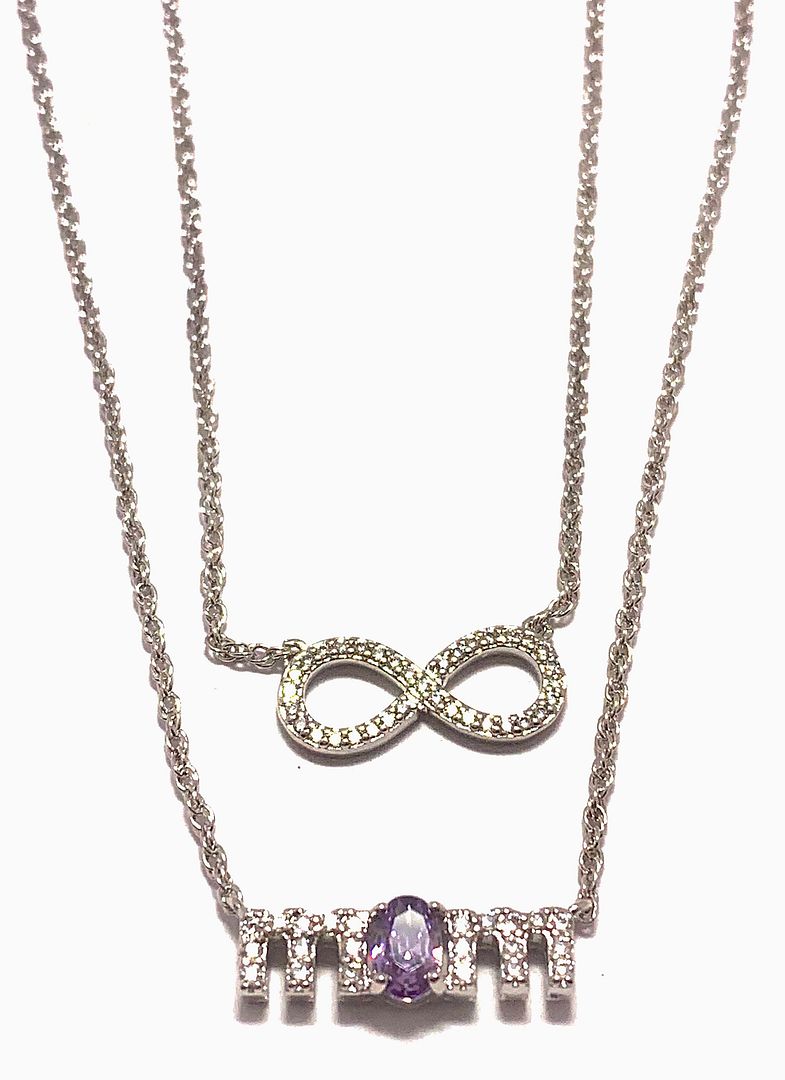 0.75ct Amethyst “MOM” Infinity Necklace in 18K Gold Overlay – Designer Inspired