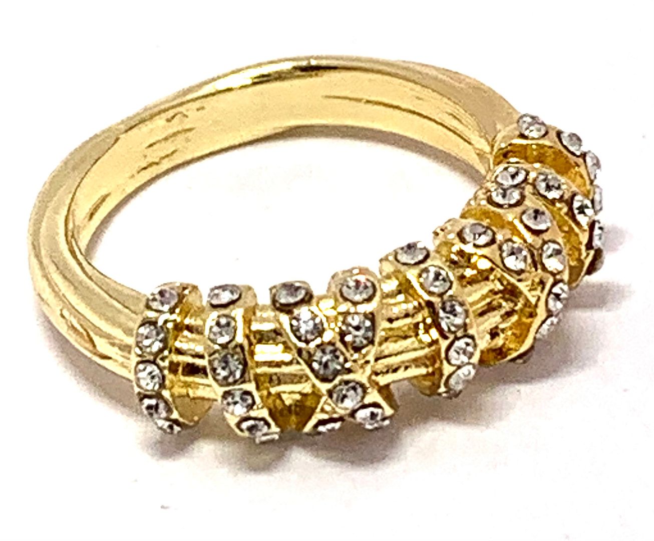 0.75ctw Cubic Zirconia 18k Yellow Gold Overlay   Ring  /. Band