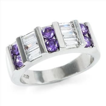 0.78ctw Amethyst & White Sapphire Ring