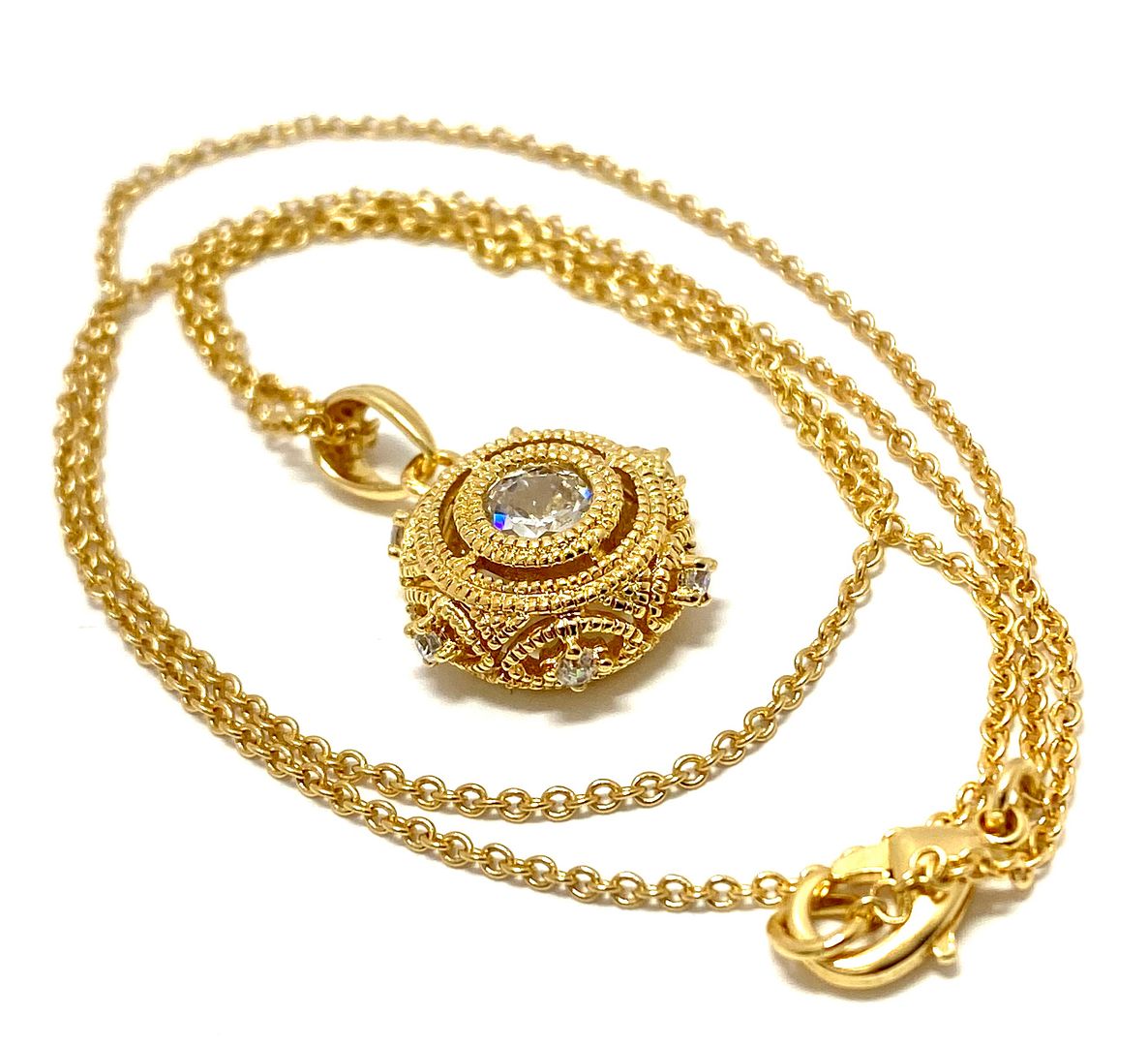 1.00 CT Diamonique Diamond 18K Gold Plated Necklace