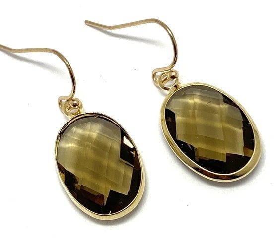 10.00ctw Smoky Topaz Dangle Earrings