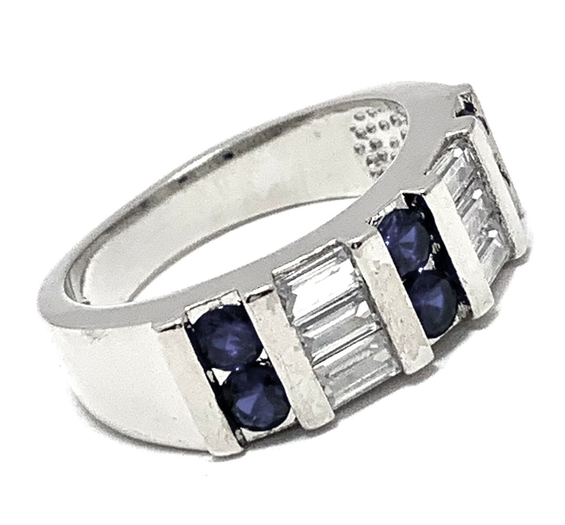 1.00ctw Diamonique Diamond & Sapphire Anniversary Ring