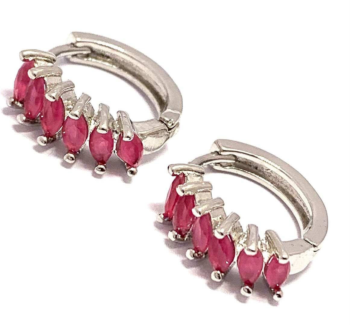 1.00ctw Ruby Hoop Earrings