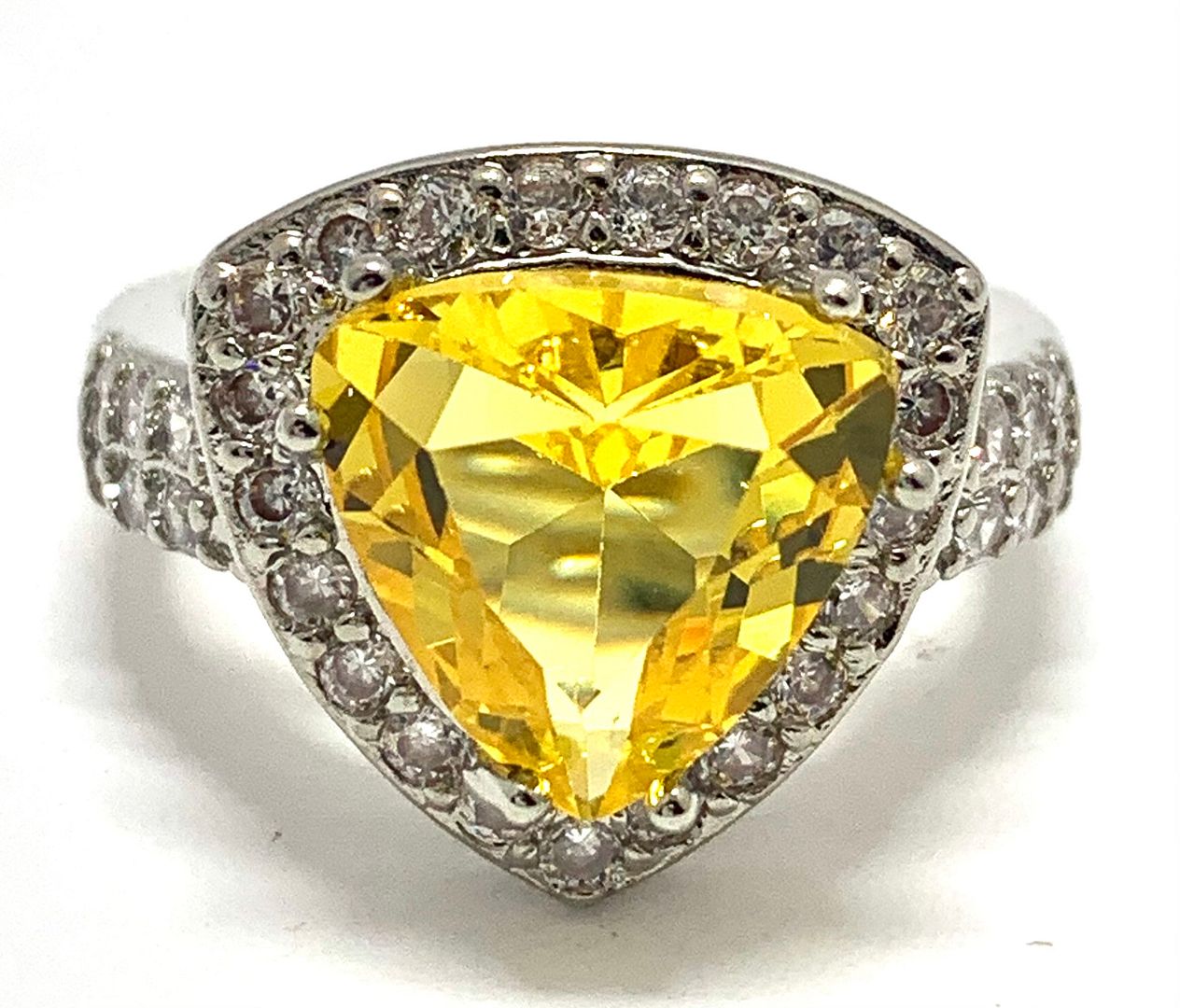 10.50ctw Citrine & Diamonique Diamond Ring SZ7.5