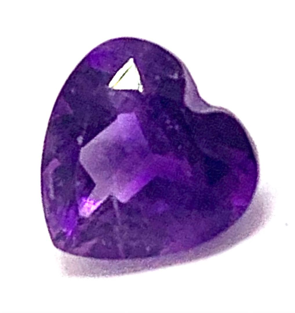 1.20 ct Natural Brazilian Heart Shape Cut Amethyst Gemstone 8x8 mm