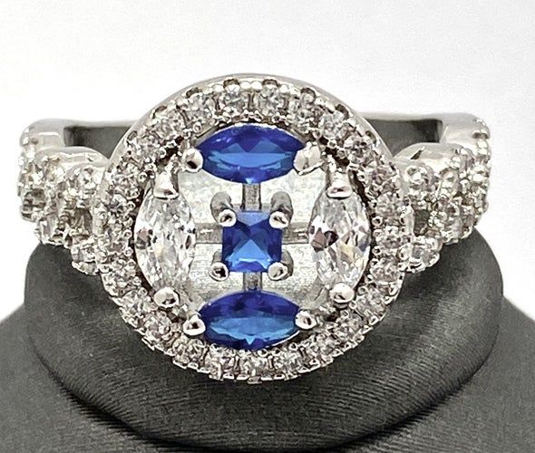 1.25ctw Blue & White Sapphire Ring