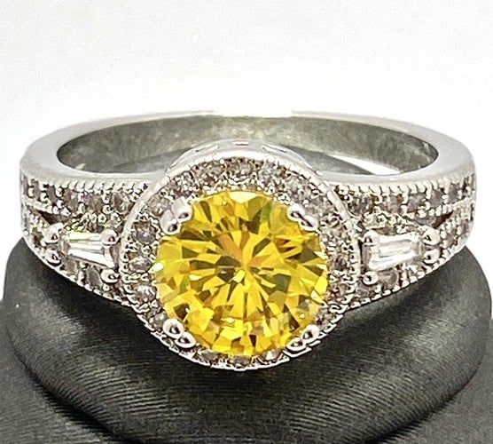 1.25ctw Citrine & White Sapphire Ring