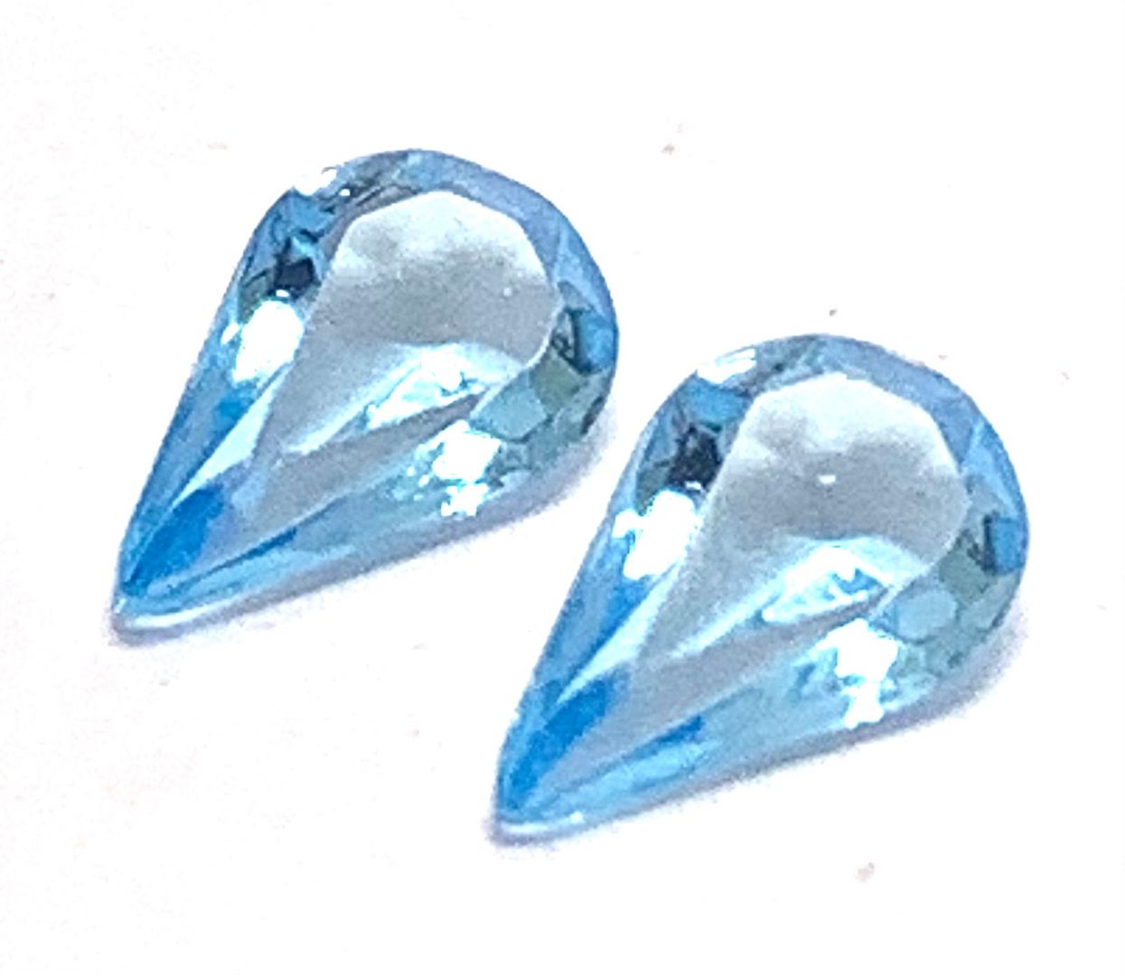 1.29ctw Lot of 2 Natural Brazilian Untreated Blue Topaz Gemstones