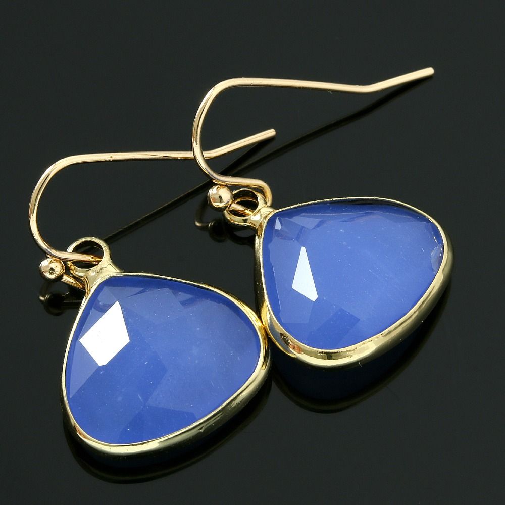 12x12x12mm Blue Topaz Earrings