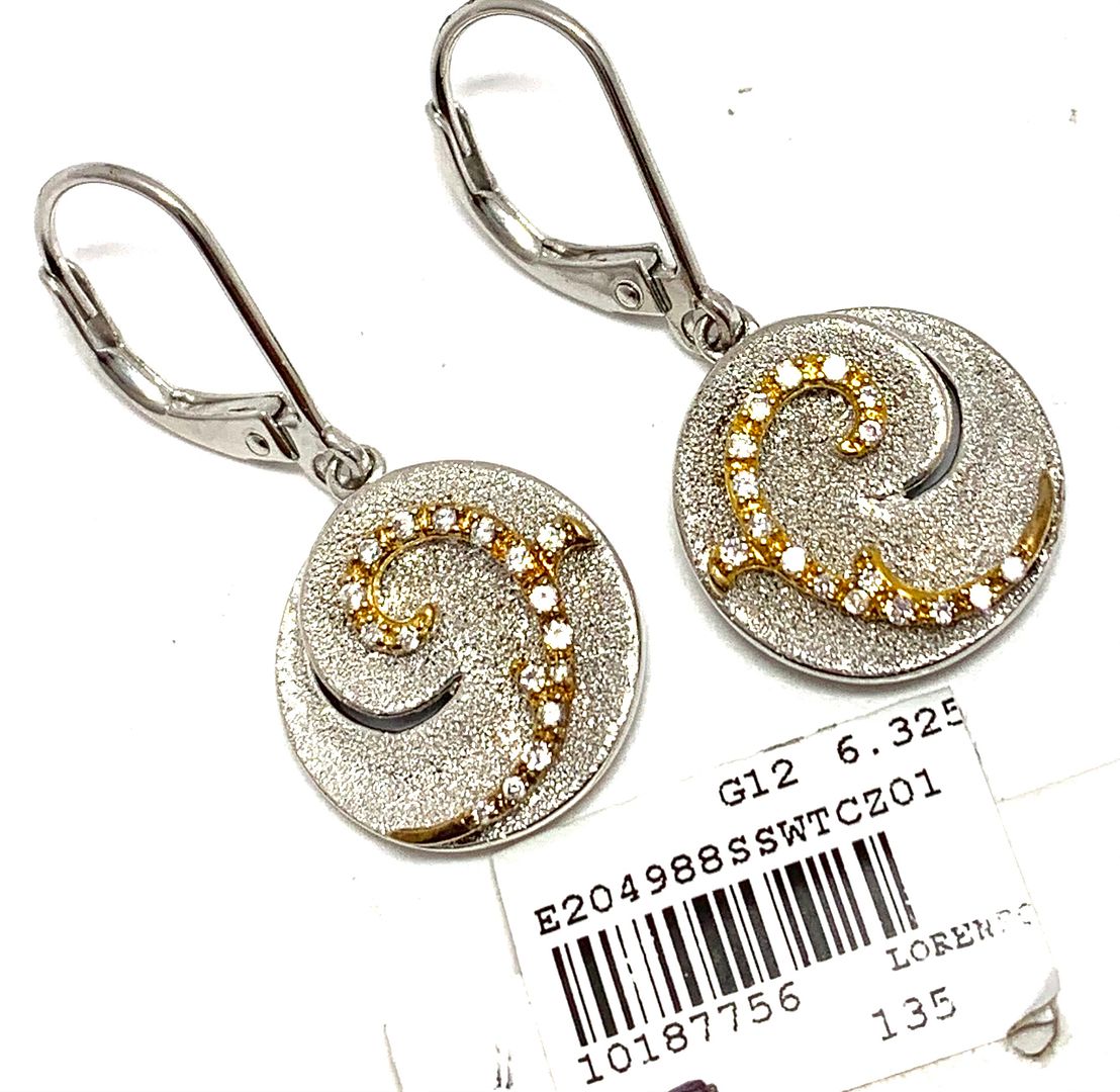 $135 Colore SG Lorenzo .925 Sterling Silver  0.33ctw  White Zircon  Earrings