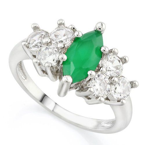1.35ctw Created Emerald Ring