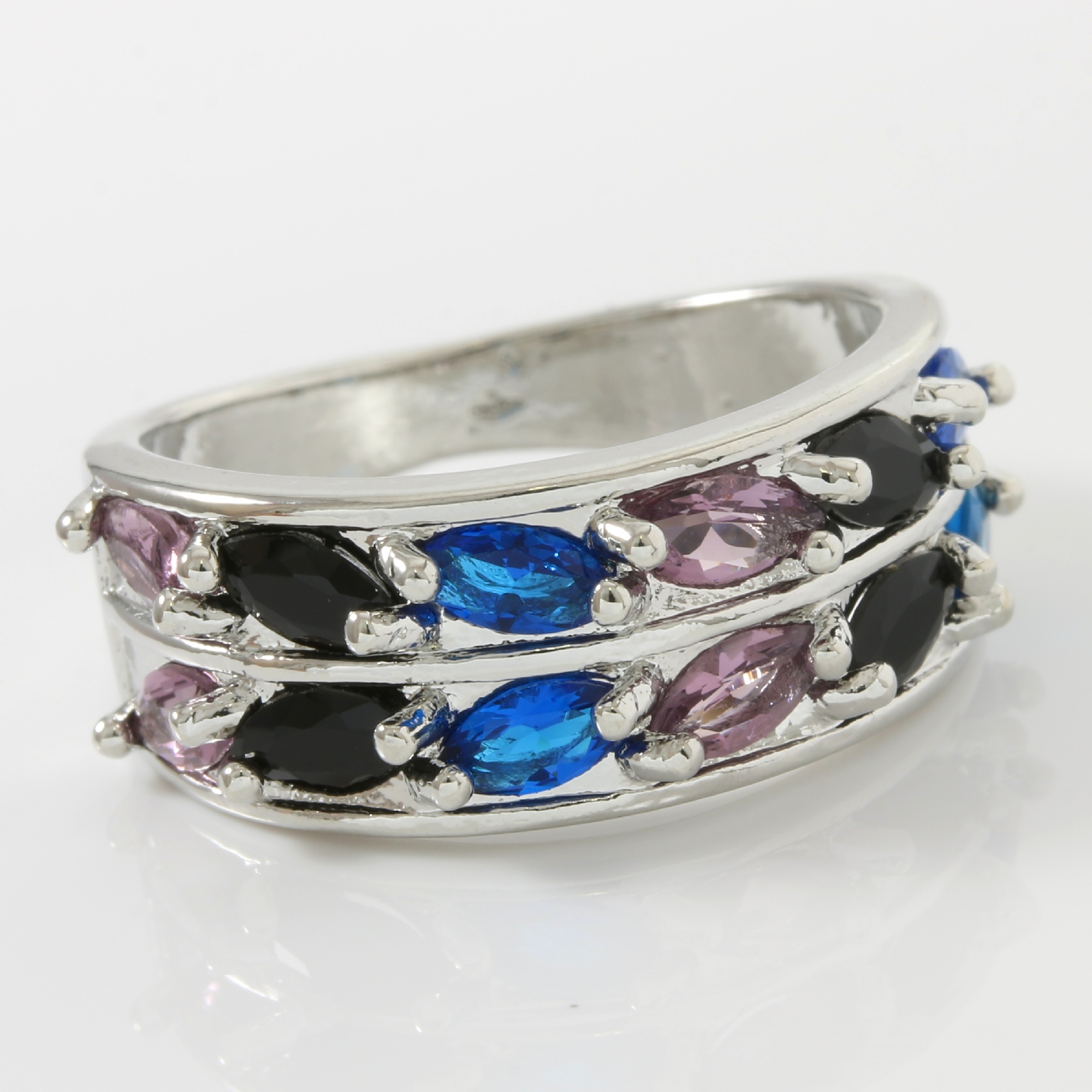 1.40ctw Multicolor Stones Fine Jewelry Brass with 3x 14k Gold Overlay