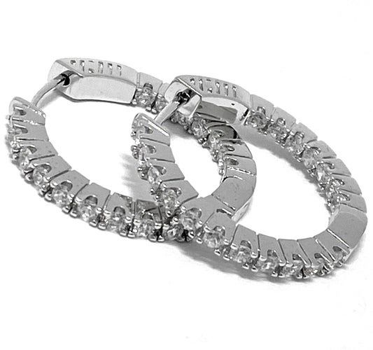 1.44ctw White Sapphire Earrings