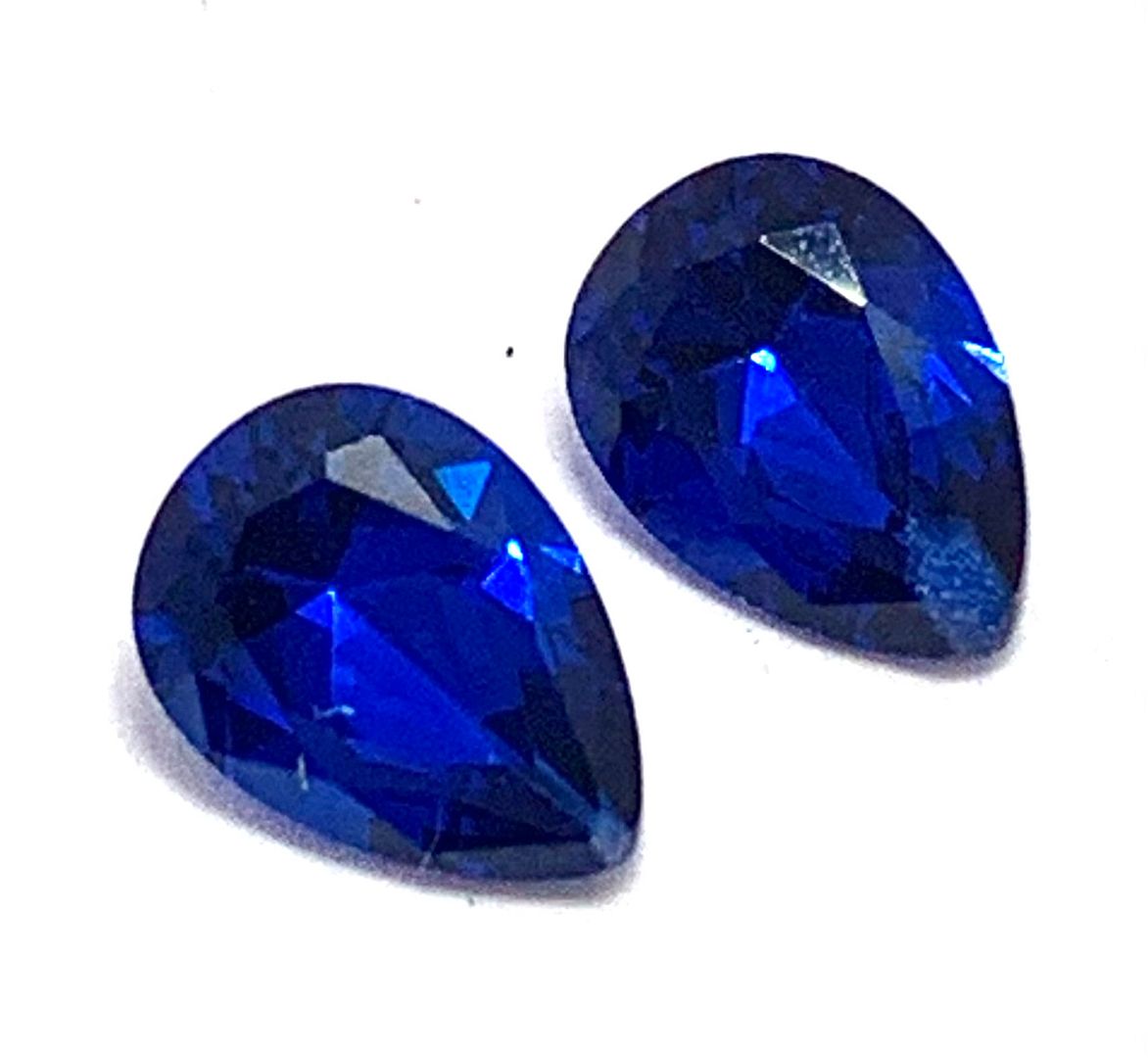 1.45ctw Lot Of Matching Cobalt Neon Blue Sapphire