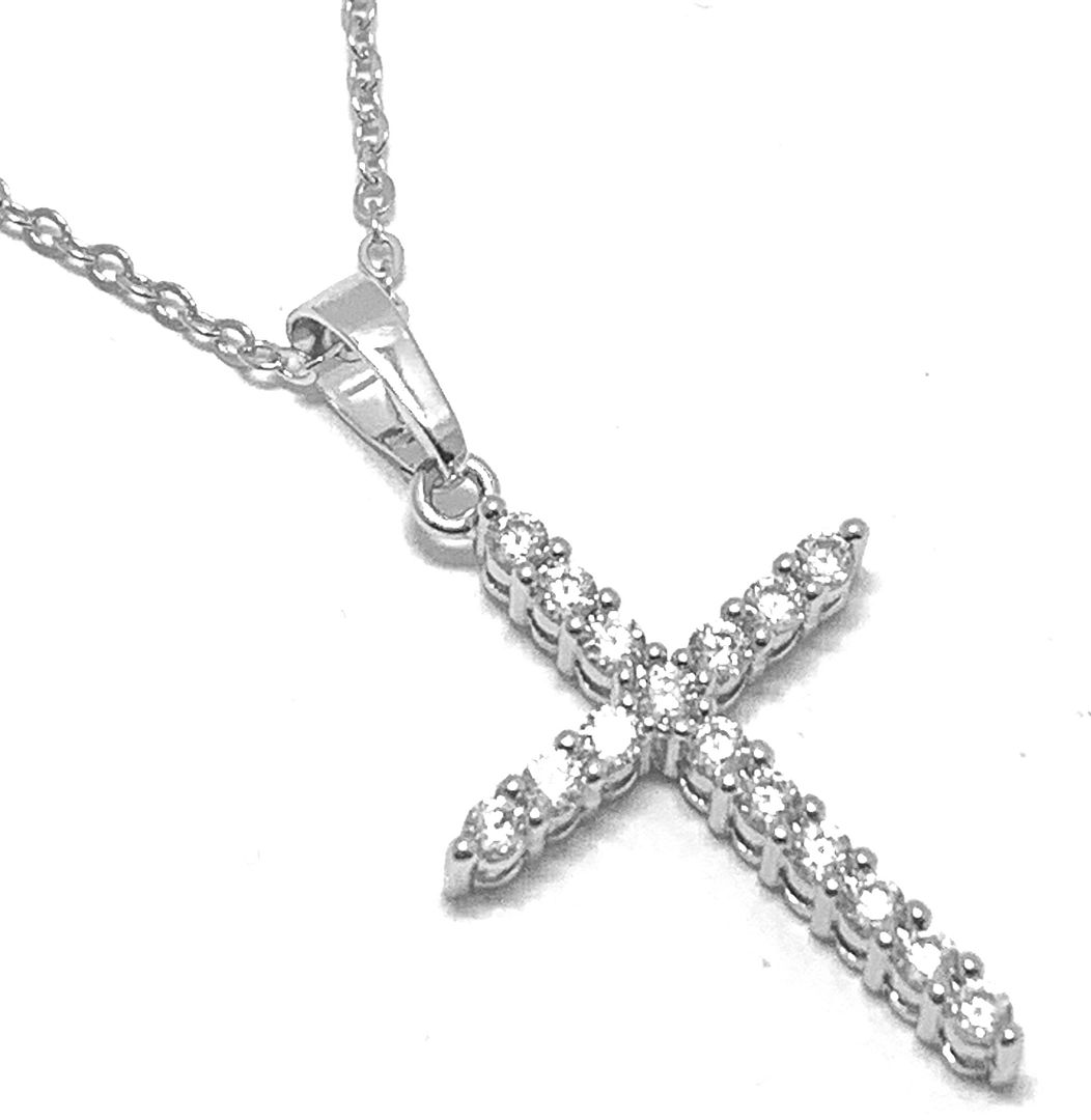 1.50ctw Diamonique Diamond Cross Necklace