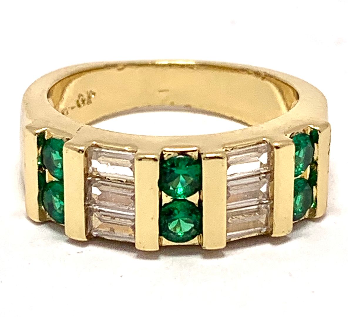 $159 Retail 1.50ctw Emerald & Diamonique Diamond Ring Size 7