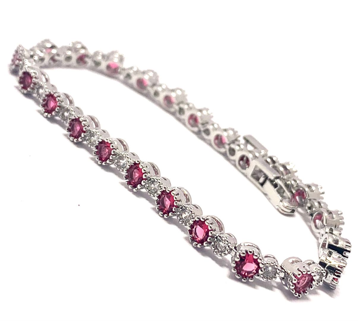 $159 Retail 5.75ctw Round Brilliant Emerald & Diamonique Diamond 7” Tennis Bracelet