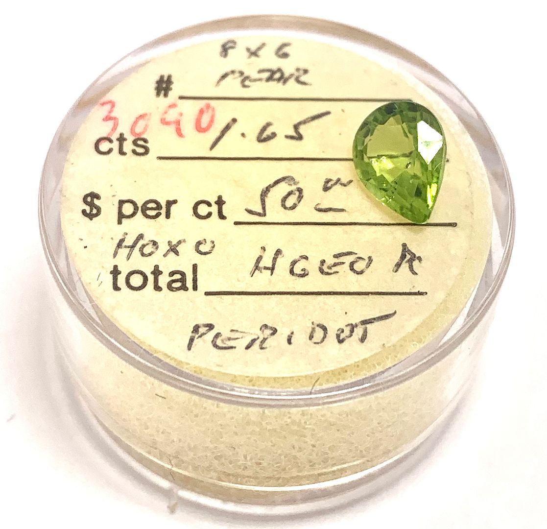 1.65ct Natural Pear Shape Natural Peridot  8mm x 6mm
