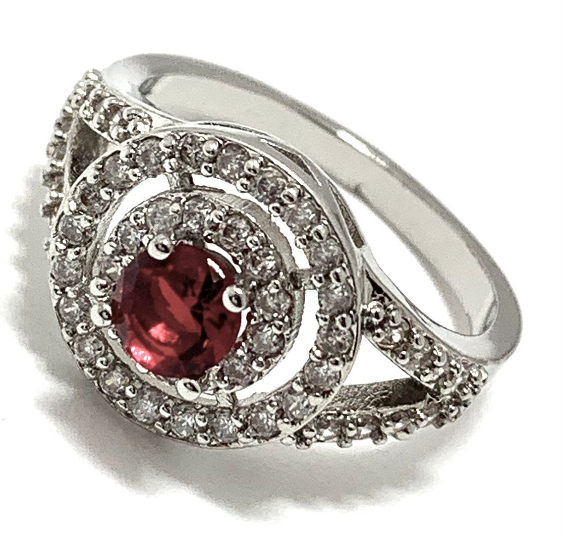 1.75ctw Diamonique Diamond and Garnet Ring