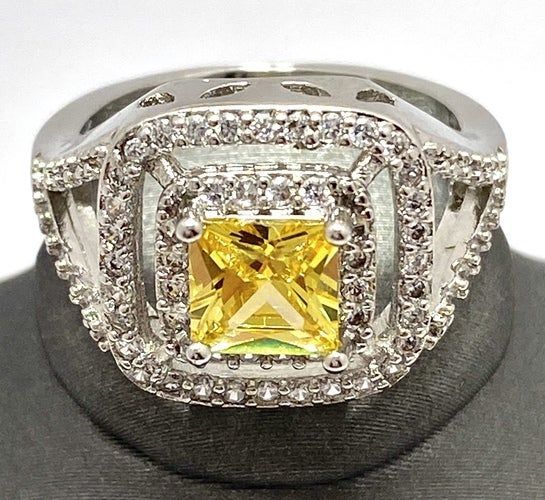 1.78ctw Citrine & White Sapphire Ring