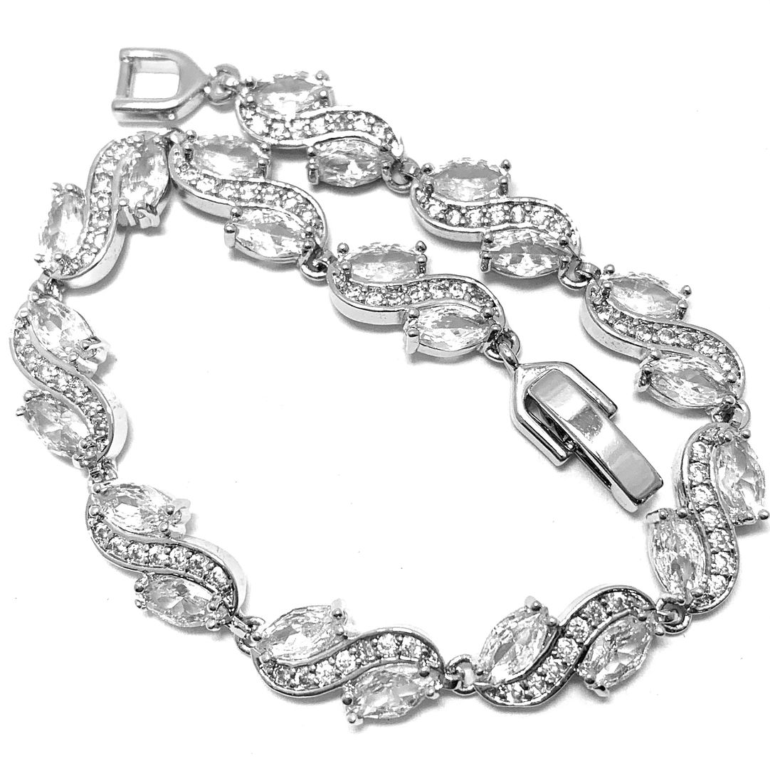 $179 Retail 6.25ctw MQ Cut Diamonique Diamond 7” Fancy Tennis Bracelet
