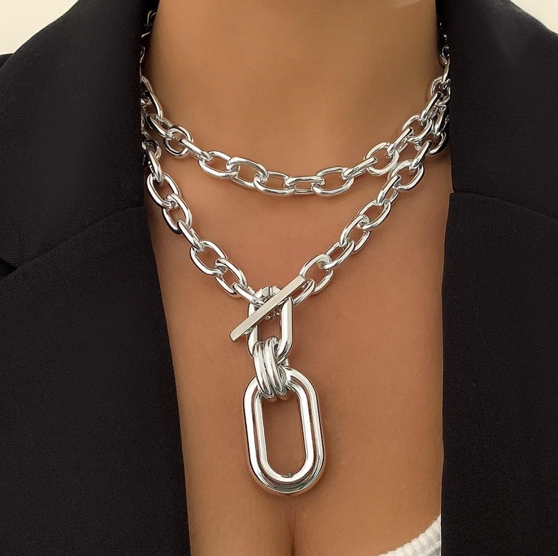 18 Gold Overlay Modern Design Double Necklace TAGO Design