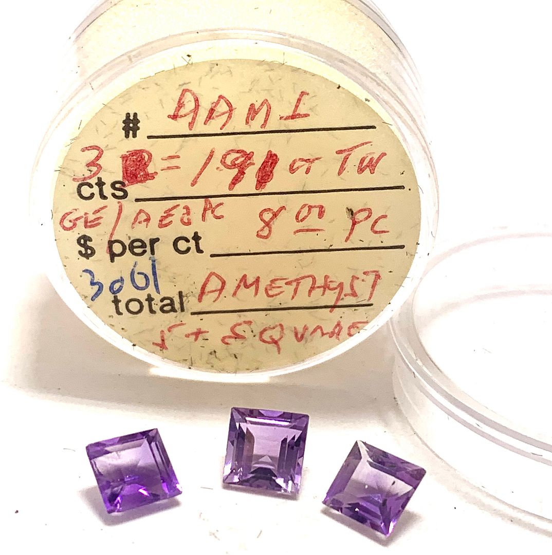 $185 Retail Lot Of 1.91ctw Natural Untreated 3 Matching Brazilian Amethyst Loose Gemstones 5X5 MM