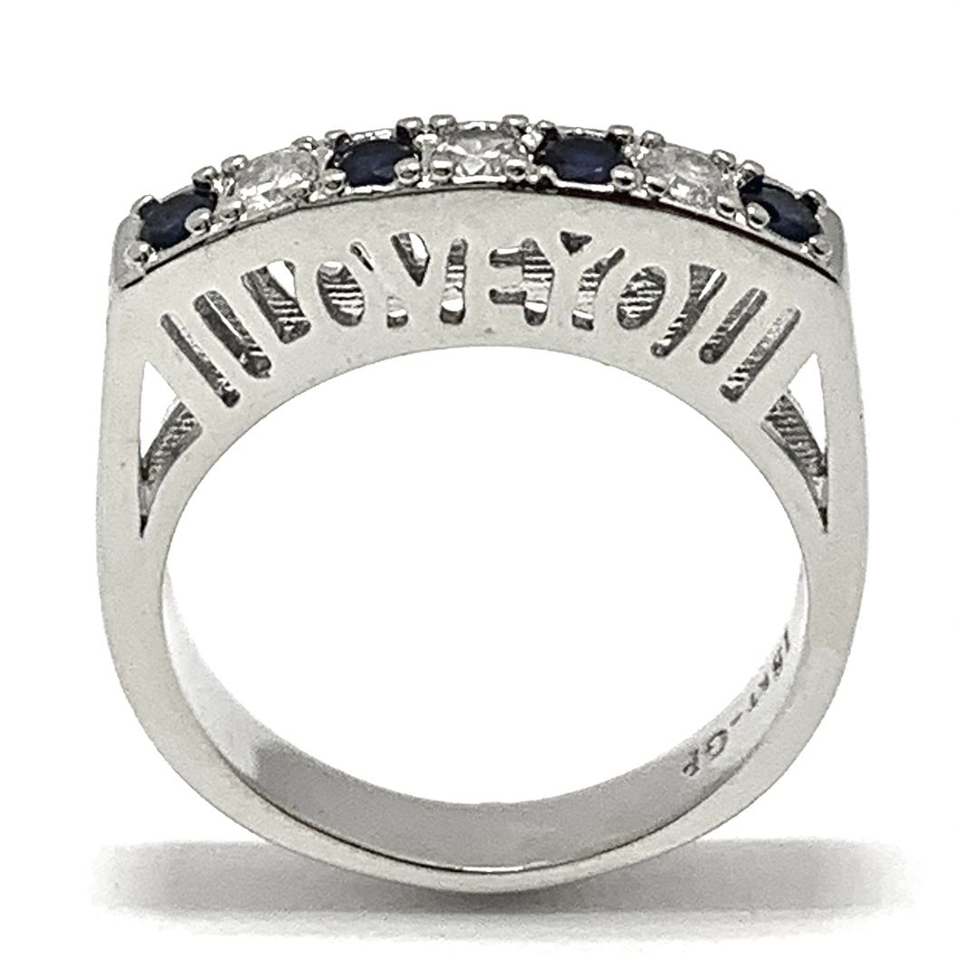 18k Gold Overlay 0.75ctw Sapphire & Diamonique Diamond “Love You” Ring
