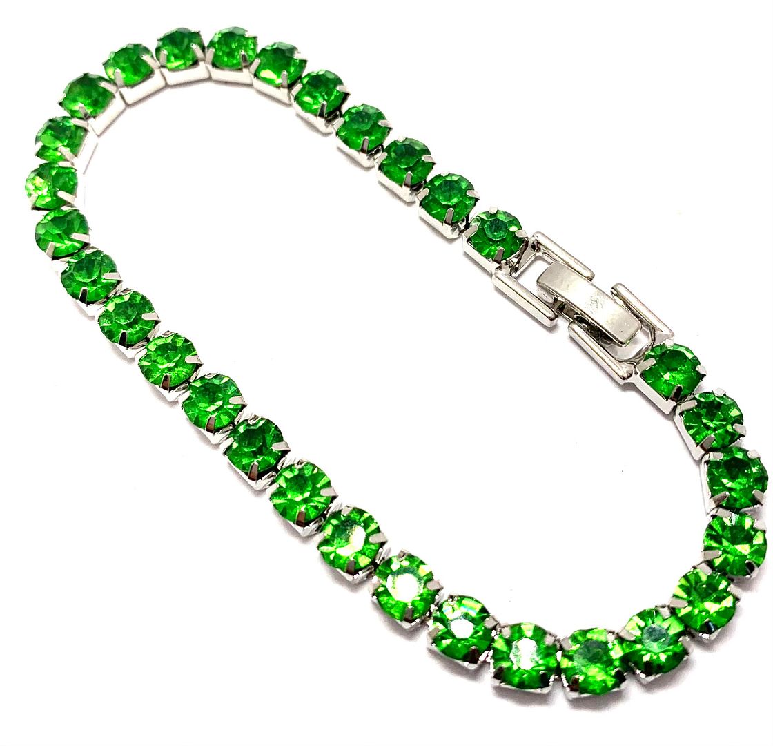 18K Gold Overlay 10.00ctw Peridot Tennis Bracelet