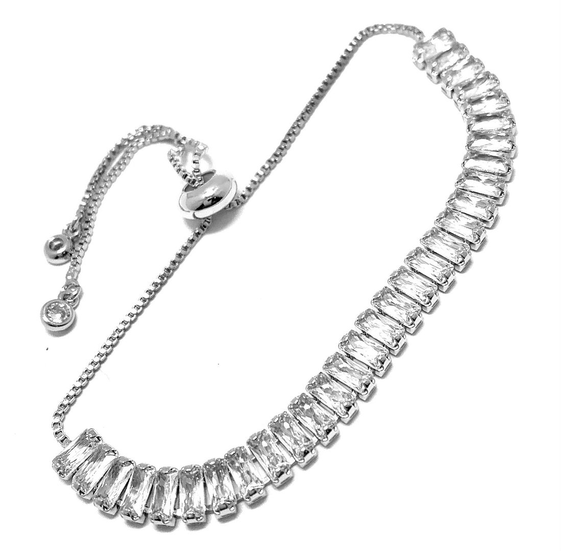 18K Gold Overlay 5.00ctw Diamonique Diamond Adjustable Tennis Bracelet