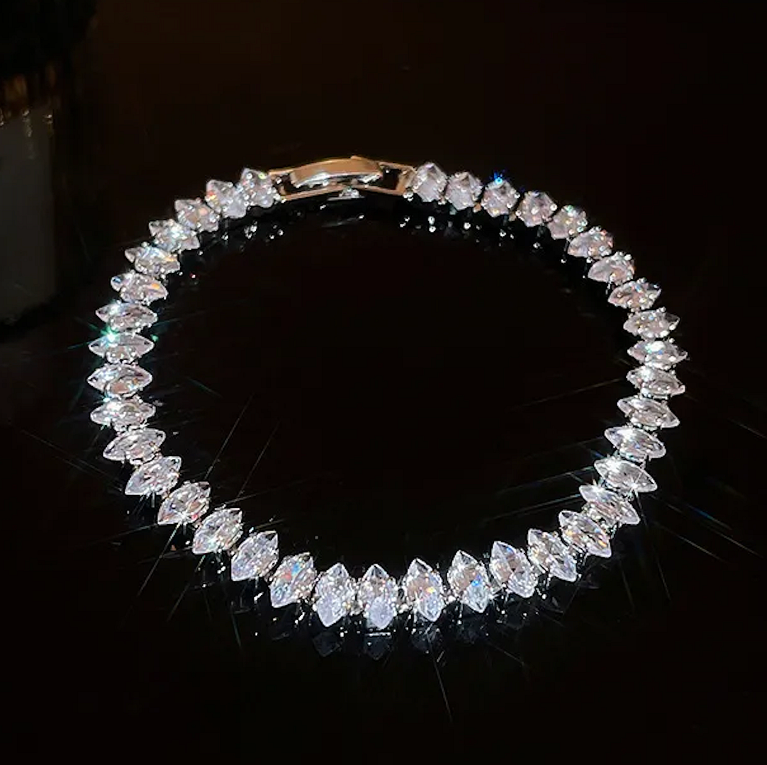 18K Gold Overlay 7.00ctw Diamonique Diamond Tennis Bracelet