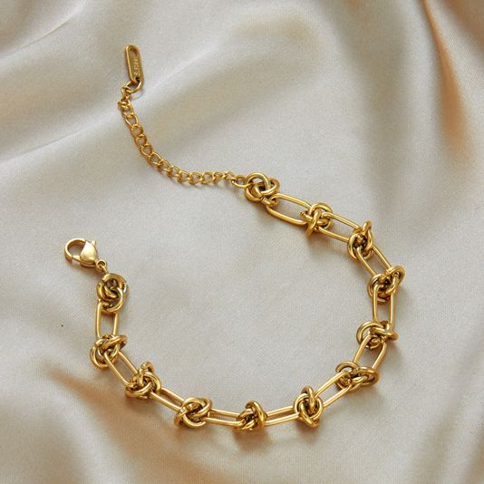 18k Gold Overlay Fancy Design 7"-9" Long Bracelet