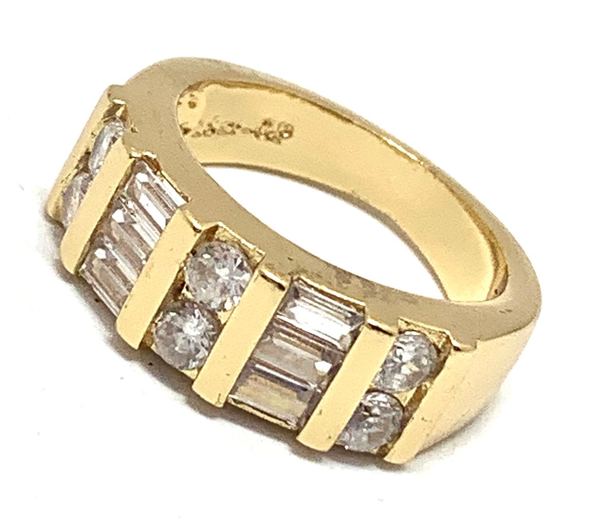18k Yellow Gold Overlay 1.00ctw Diamonique Diamond Wedding Anniversary Ring
