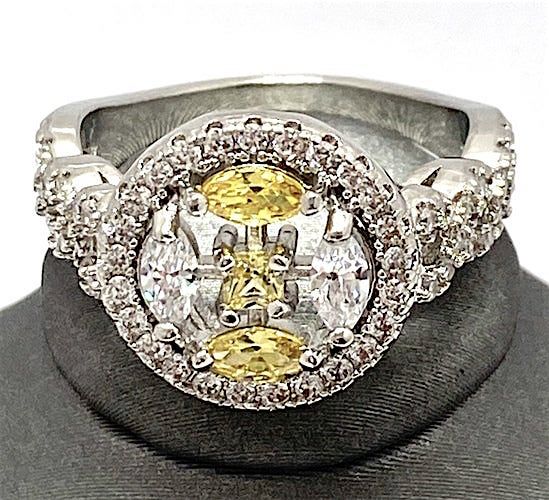 1.90ctw AAA grade Yellow & White CZ Ring