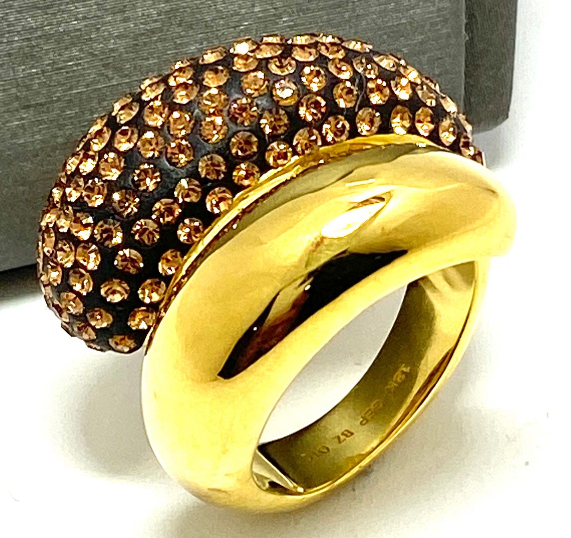 2.00 ctw Cognac Italian Crystal Ring