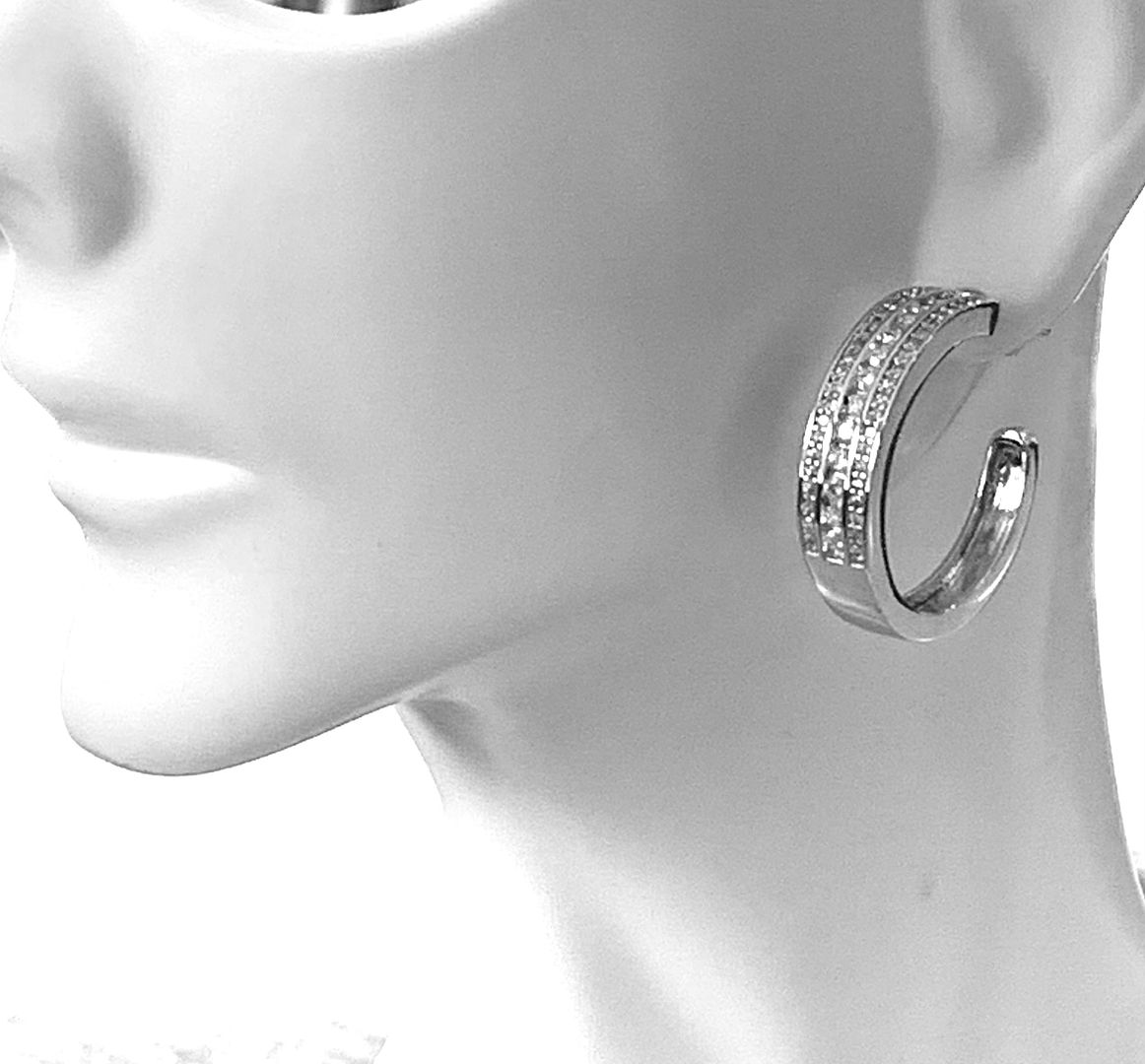 2.00ctw Diamonique Diamond Hoop Earrings in 18K Gold Overlay