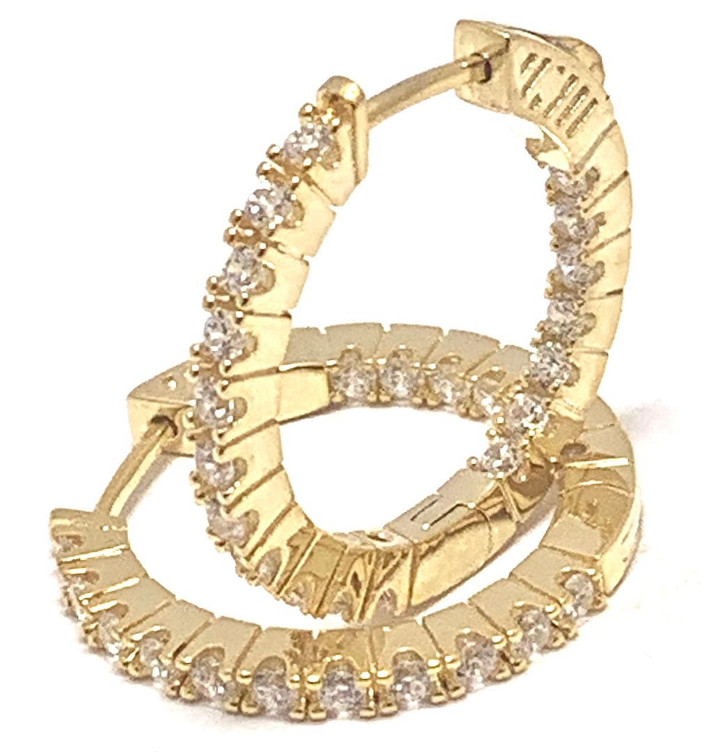 2.00ctw Diamonique Diamond Inside Out Hoop Earrings