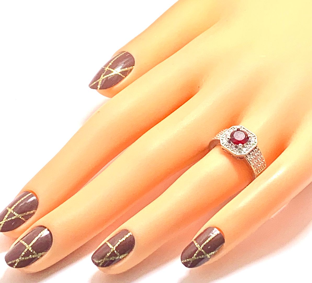 2.00ctw Diamonique Diamond & Ruby Ring