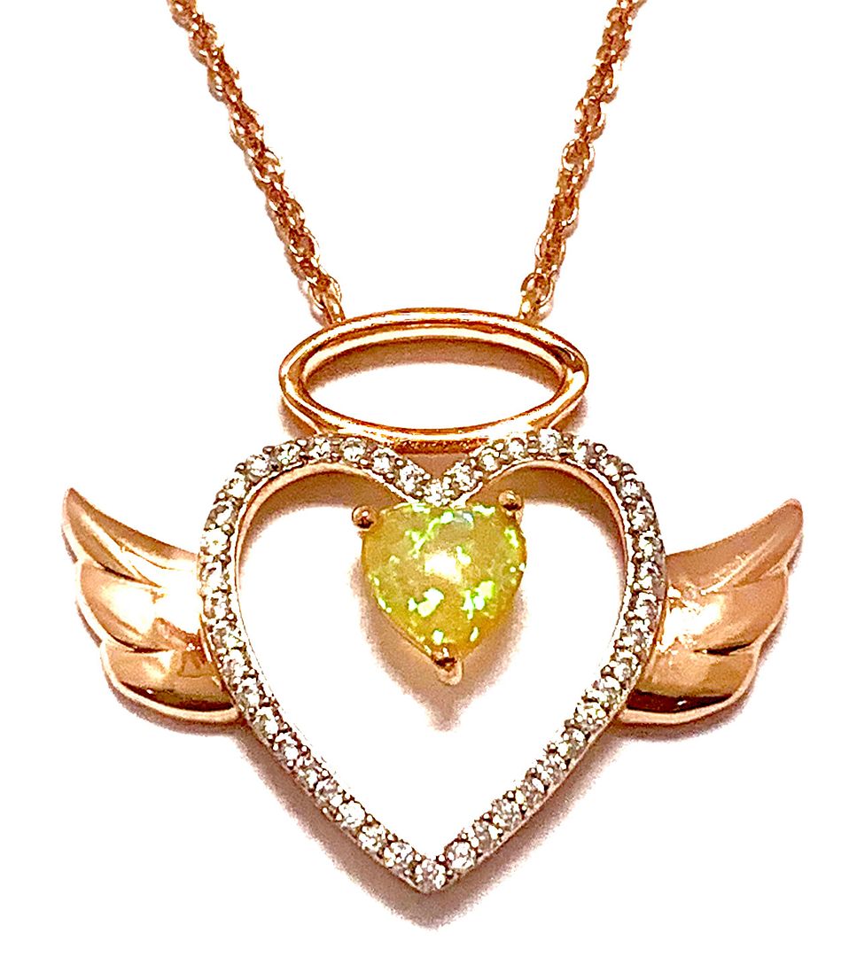 2.00ctw Opal & Diamonique Diamond Necklace in 18K Gold Overlay – Designer Inspired