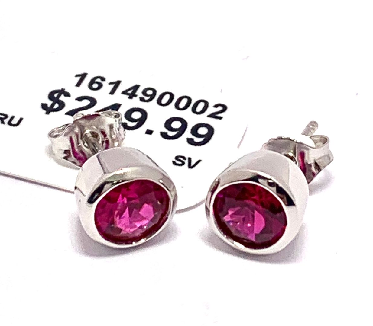 $249 .925 Sterling Silver Ruby Stud Earrings