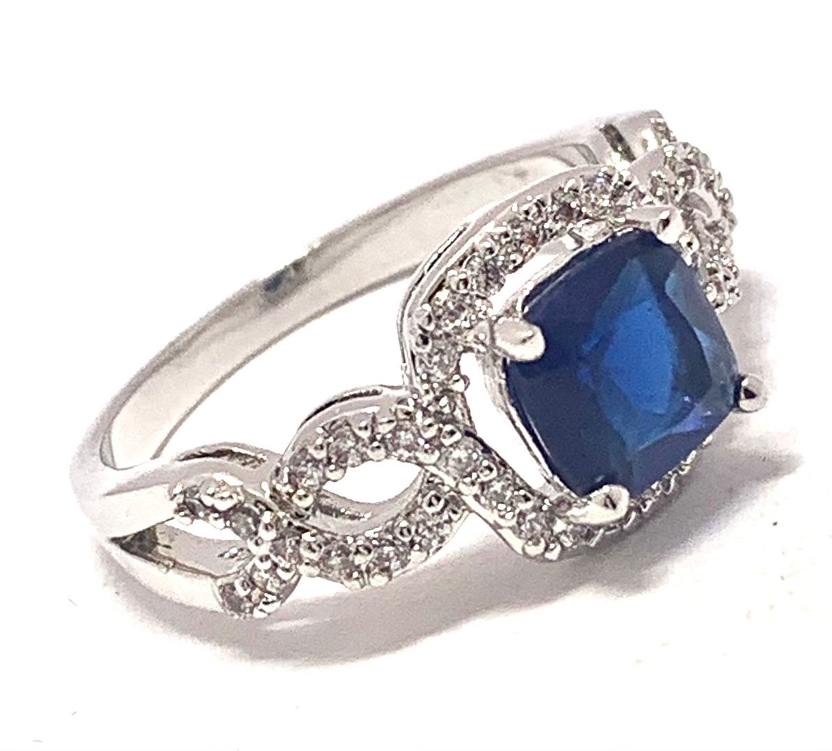 2.50ctw Sapphire & Diamonique Diamond Ring